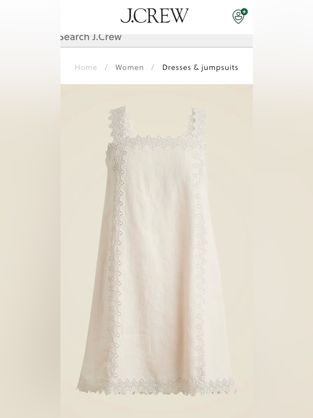 J. Crew Lace-Trim Sleeveless Women's Top in Cream